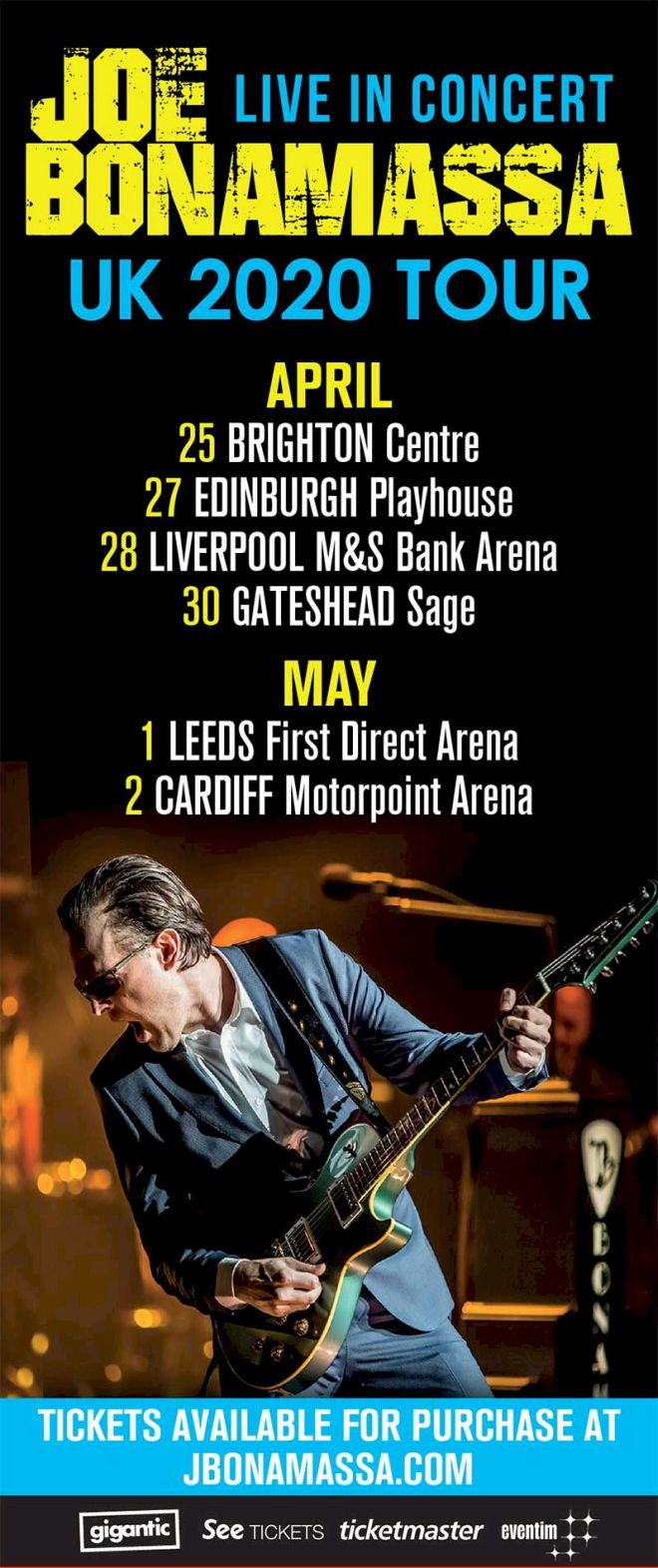 JOE BONAMASSA 2020 tour poster