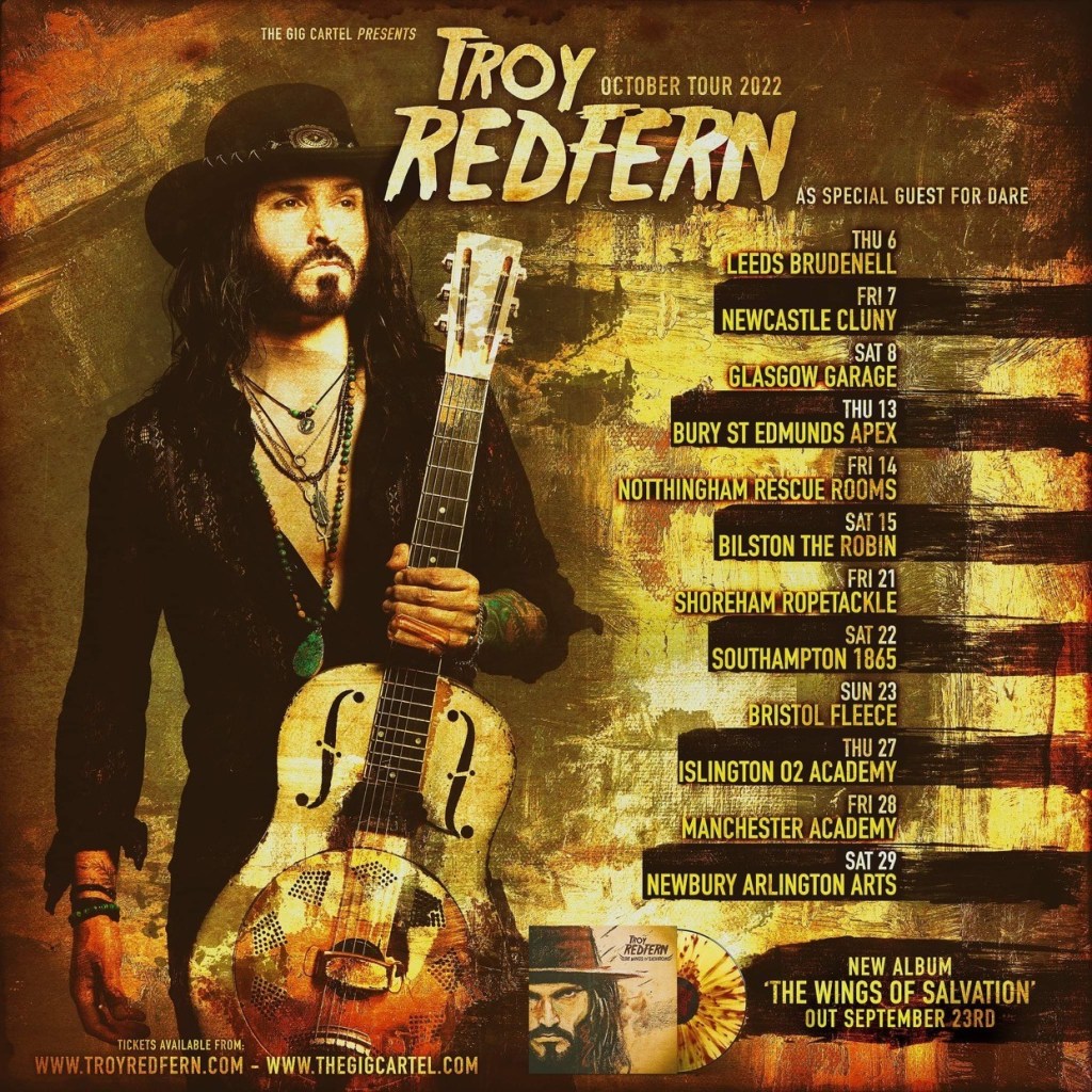 Troy Redfern October 2022 Tour Poster