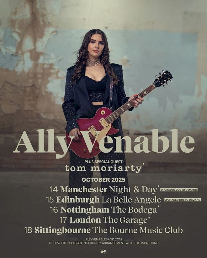 TOM MORIARTY confirmed on ALLY VENABLE UK Dates