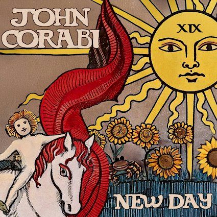 When JOHN CORABI was young - New Day Album Cover with sun and a man on a horse