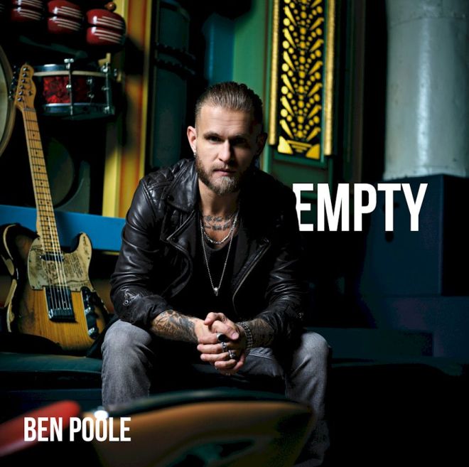 Ben Poole Empty - disc cover with man seated on easy chair with guitar by his shoulder