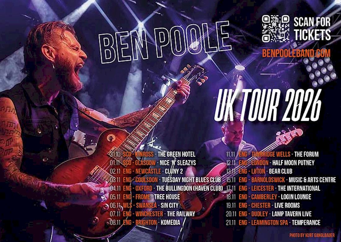 BEN POOLE No Second Chances + Album News - UK 2026 Tour poster